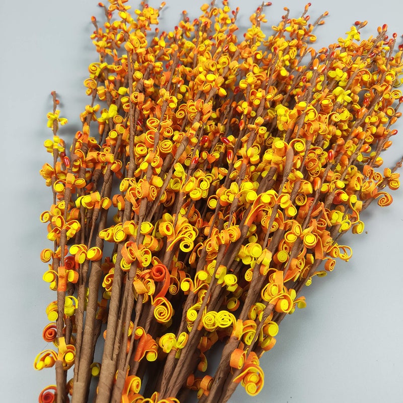 NOLAST 10pcs Artificial Flowers Fake Flower Faux Tall Flowers Branches Long Stems for Vase Wedding Home Office Party Hotel Restaurant Decoration (Orange) - Image 3
